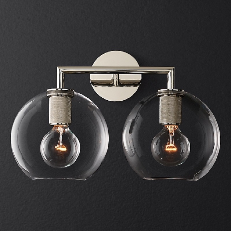Бра RH Utilitaire Globe Shade Double Sconce Черный фото 4 Бра RH Utilitaire Globe Shade Double Sconce Черный фото 4