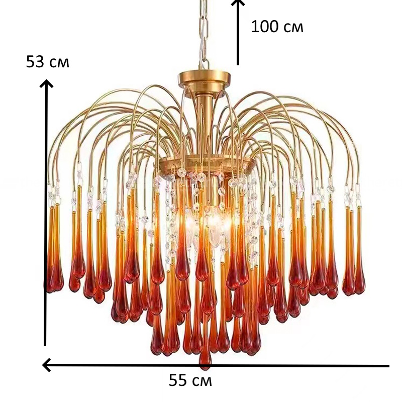 Подвесной светильник Amber Drops Chandelier фото 3 Подвесной светильник Amber Drops Chandelier фото 3