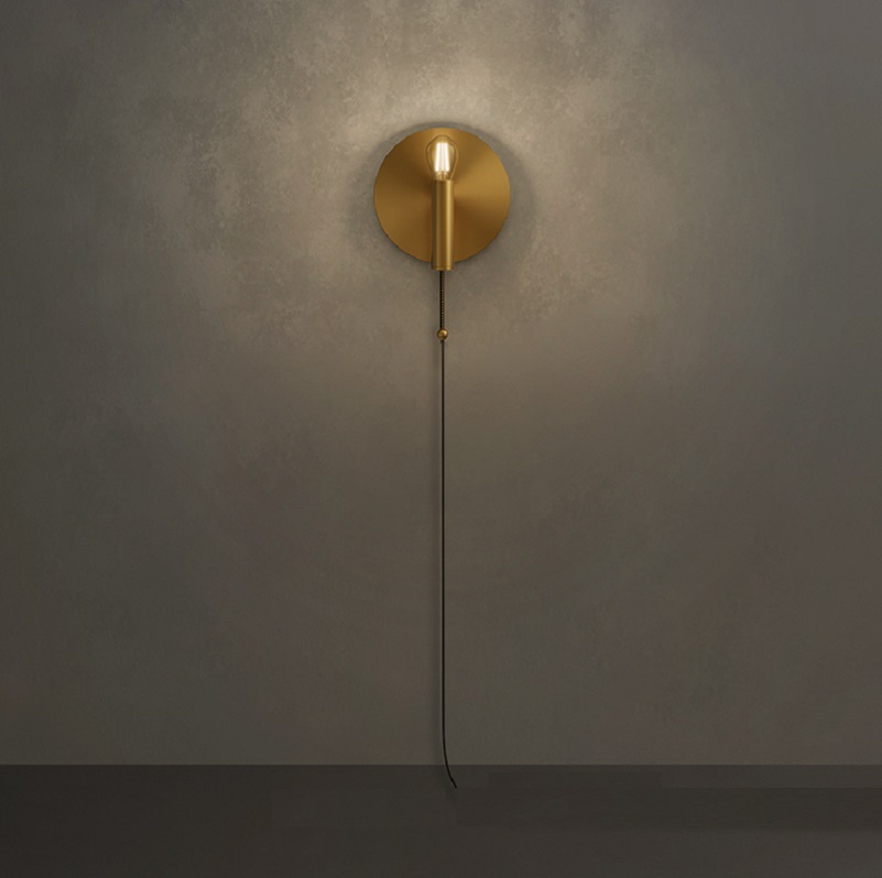 Бра Gold Round Backing Exposed Bulb Sconce Золотой фото 2 Бра Gold Round Backing Exposed Bulb Sconce Золотой фото 2