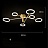 Серия потолочных люстр с плафонами в форме колец разного диаметра на горизонтальных рейках ELKHART CH фото 3