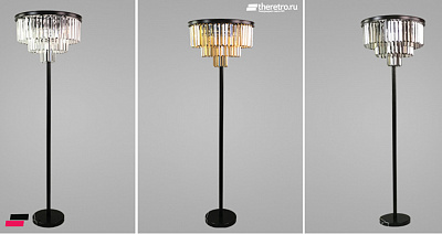 Restoration Hardware 1920S Odeon Glass Floor Lamp Дымчатый фото 8