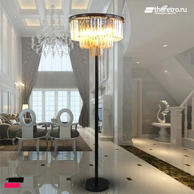 Restoration Hardware 1920S Odeon Glass Floor Lamp Дымчатый фото 10