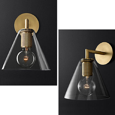Бра RH Utilitaire Funnel Shade Single Sconce Никель фото 8