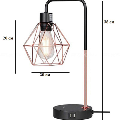 Настольная лампа Rose Gold Cylinder Table Lamp фото 5