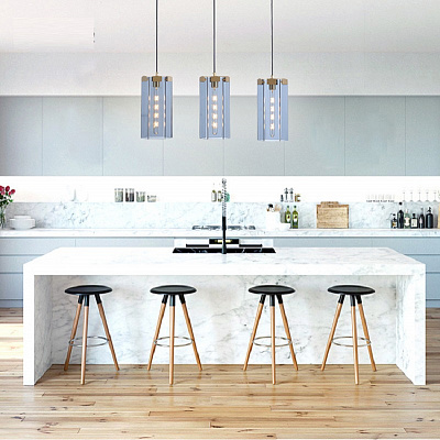 Люстра Gray Glass Pendant Lamp 3 плафона  фото 7