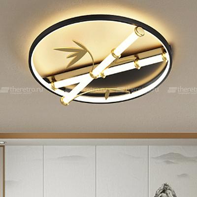 Потолочный круглый светильник в японском стиле Бамбук Japanese Style Bamboo Wall Lamp фото 11