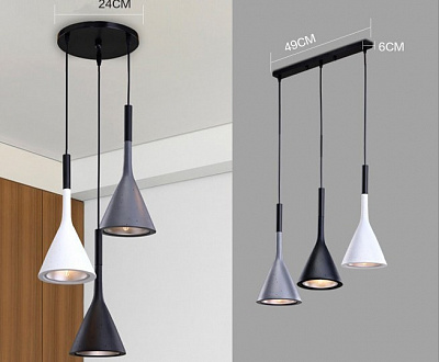 Foscarini Aplomb на 3 подвеса Белый Прямоугольная база  фото 1