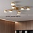 Серия потолочных светодиодных люстр с дисковидными плафонами на тонких угловых штангах латунного оттенка DAHLIA фото 4