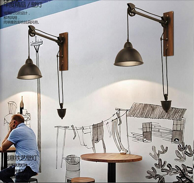 Настенный светильник Steampank Rust Iron Wall Lamp фото 4
