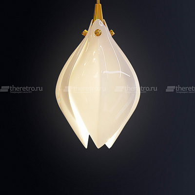 Настенный светильник с каплевидным плафоном из нефритового фарфора в форме белого бутона LEA Wall фото 7