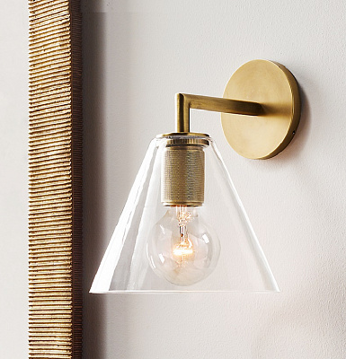 Бра RH Utilitaire Funnel Shade Single Sconce Никель фото 7